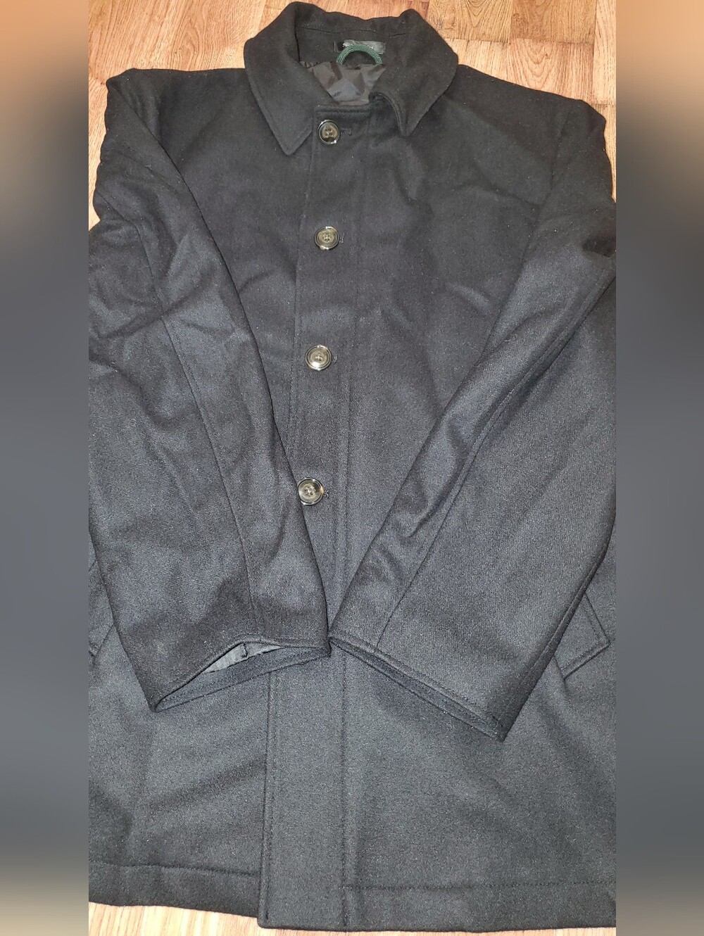 Ralph Lauren Black Wool Pea Coat with Button Front Size 38-40 Medium REG